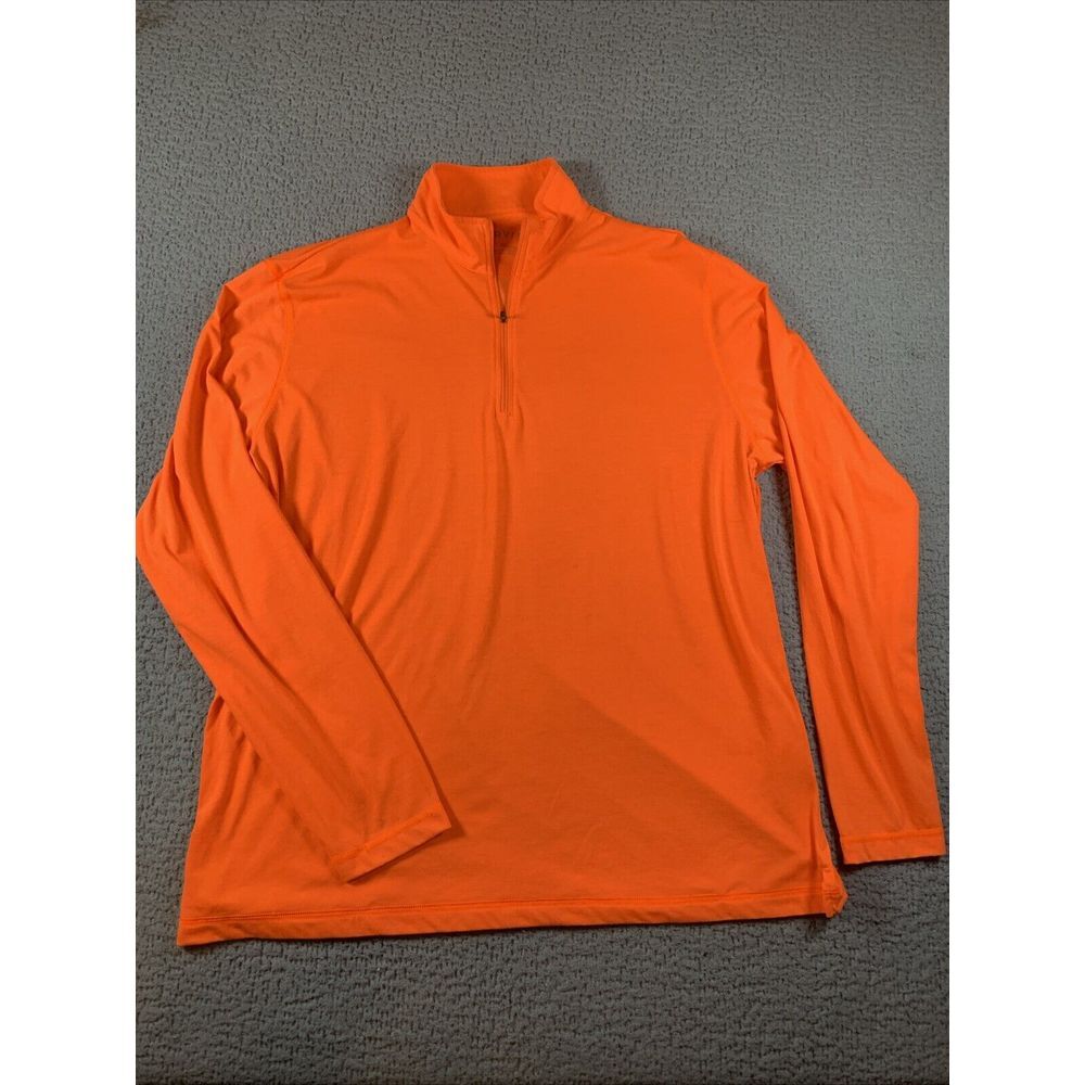 Orvis 1/4 Zip Pullover  Men's XL Orange Performance Hi Vis